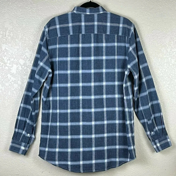 Lucky Brand Button Up Shirt Men's Sz L Classic Fit Worn Washed Long Sleeve Blue - Picture 2 of 9
